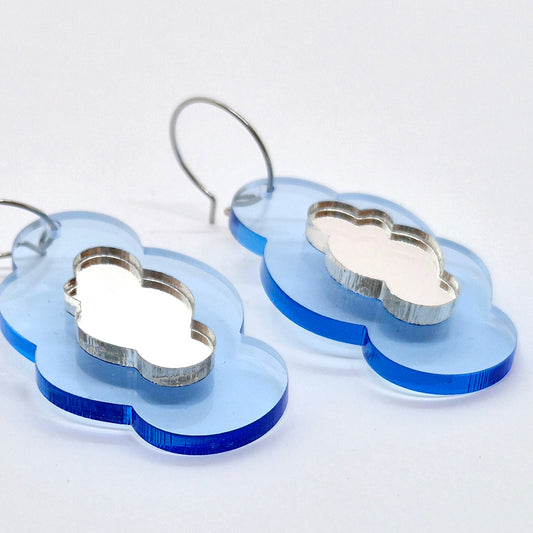 ÖRHÄNGEN IN THE CLOUDS ICE BLUE NEON