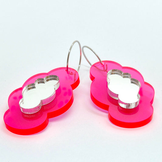 ÖRHÄNGEN IN THE CLOUDS COLD PINK NEON