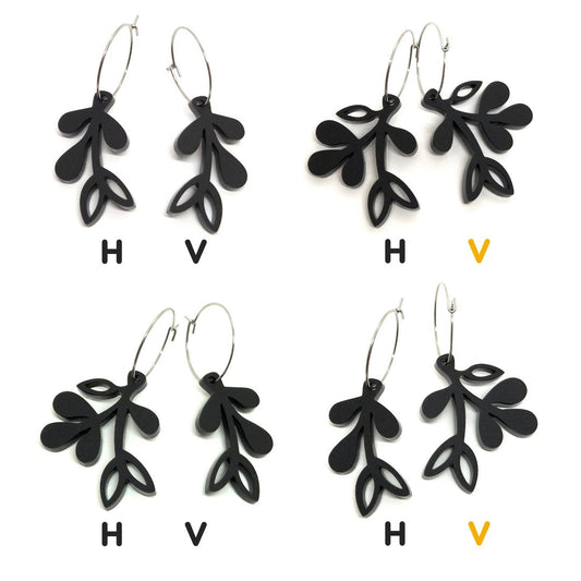 ÖRHÄNGE MINI BOTANICS VÄNSTER BLACK VELVET