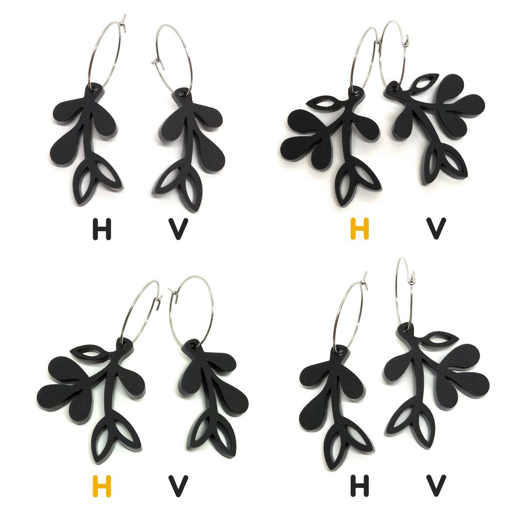 ÖRHÄNGE MINI BOTANICS HÖGER BLACK VELVET