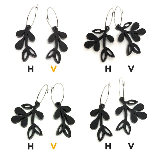 ÖRHÄNGE MINI BOTANICS VÄNSTER BLACK VELVET