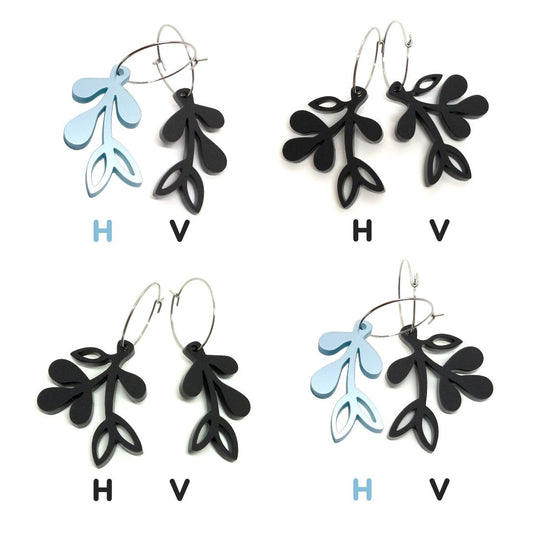 ÖRHÄNGE MINI BOTANICS HÖGER METALLIC ICE BLUE