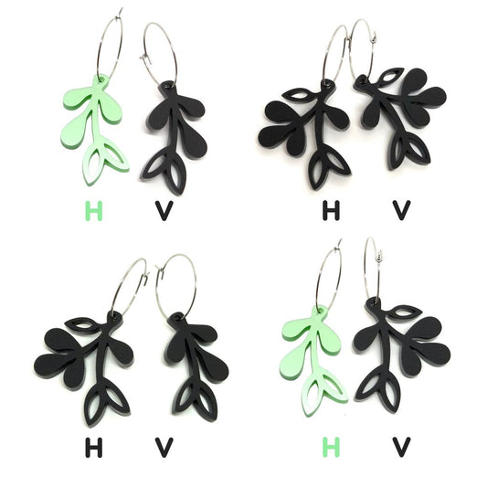 ÖRHÄNGE MINI BOTANICS HÖGER METALLIC PALE GREEN