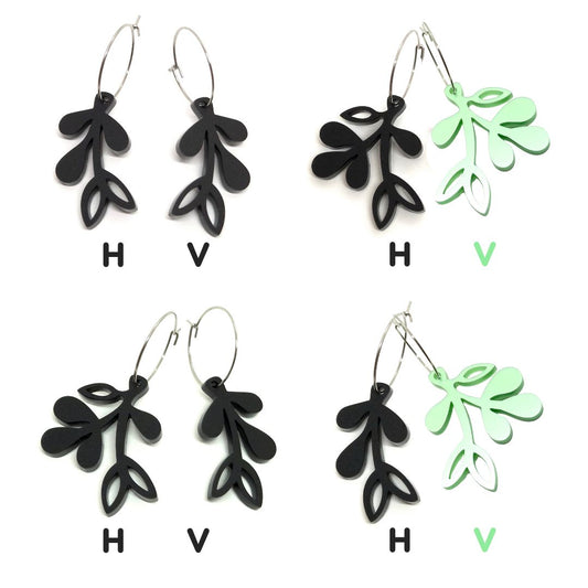 ÖRHÄNGE MINI BOTANICS VÄNSTER METALLIC PALE GREEN