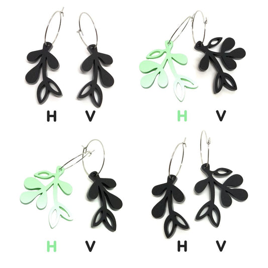 ÖRHÄNGE MINI BOTANICS HÖGER METALLIC PALE GREEN