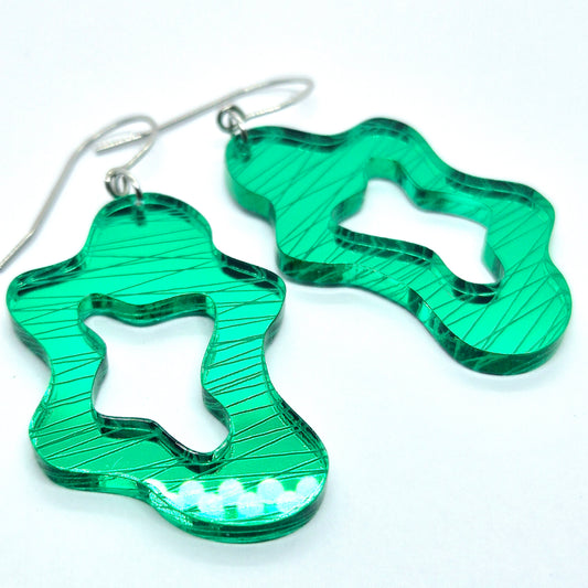 ÖRHÄNGEN PUDDLES GREEN MIRROR