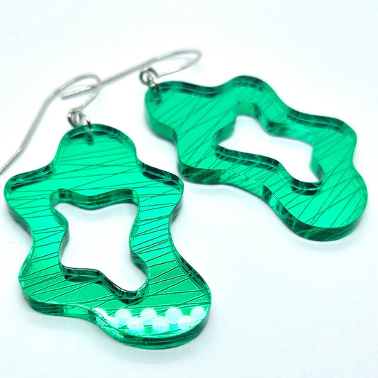 ÖRHÄNGEN PUDDLES GREEN MIRROR