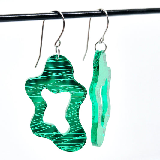 ÖRHÄNGEN PUDDLES GREEN MIRROR