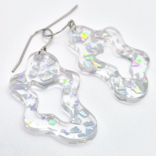 ÖRHÄNGEN PUDDLES SILVER FLAKES