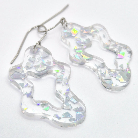 ÖRHÄNGEN PUDDLES SILVER FLAKES