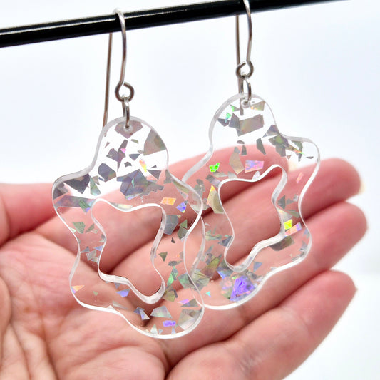 ÖRHÄNGEN PUDDLES SILVER FLAKES