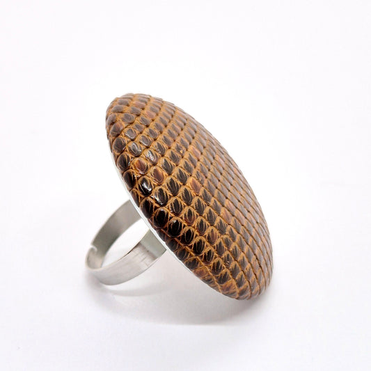 RING KNAPPAR LÄDER BRUN