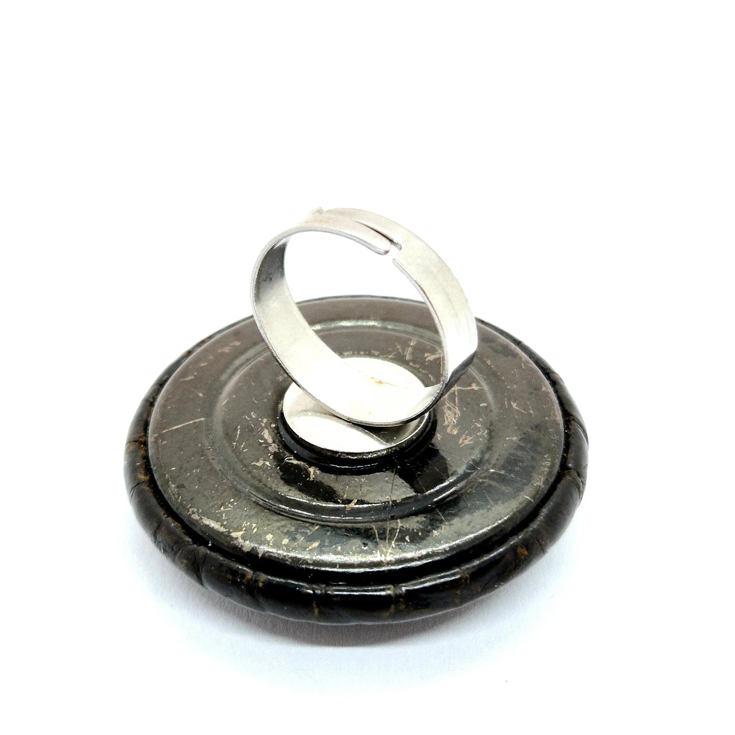 RING KNAPPAR LÄDER SVART