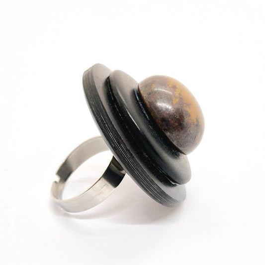 RING KNAPPAR SVART & METALL