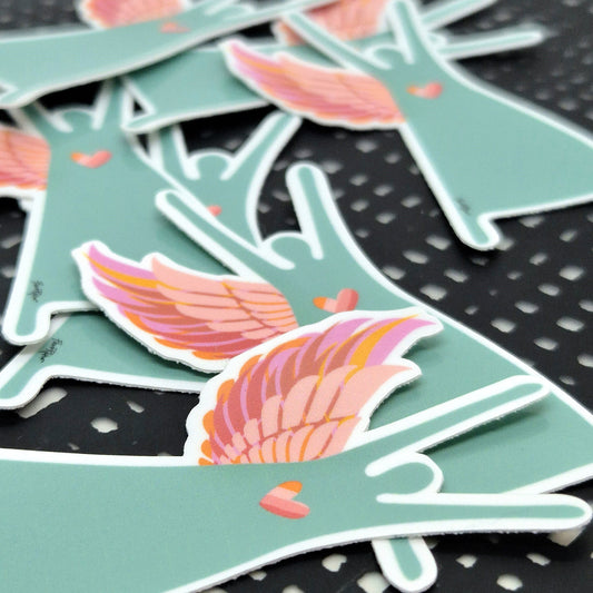 STICKER FLYGANDE KVINNA