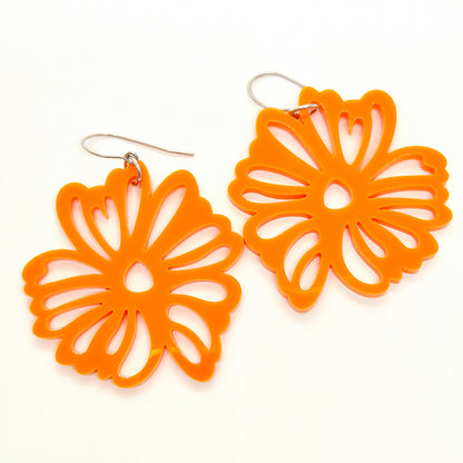 ÖRHÄNGEN BLOMMA RETRO ORANGE