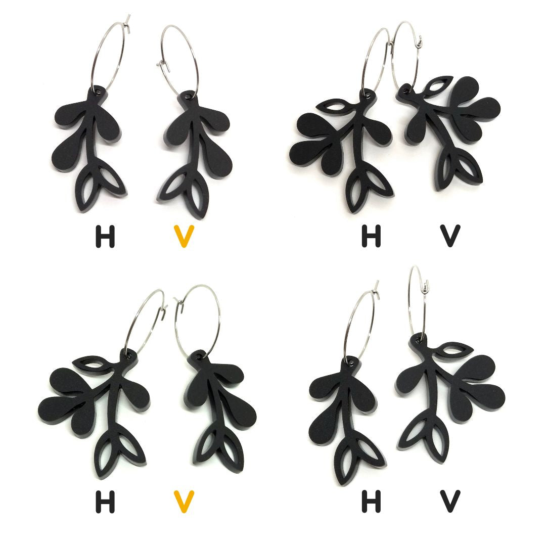 ÖRHÄNGE MINI BOTANICS VÄNSTER BLACK VELVET