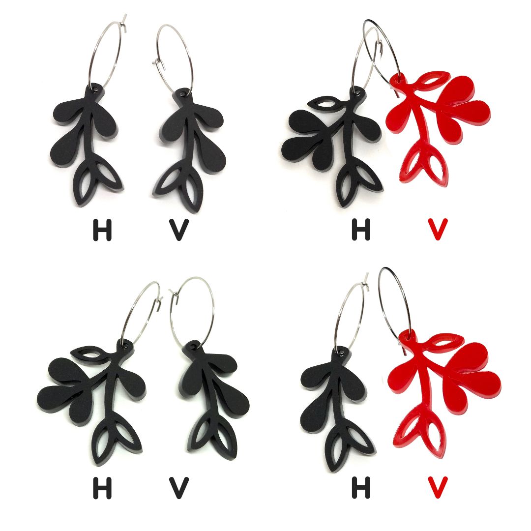 ÖRHÄNGE MINI BOTANICS VÄNSTER JUST RED