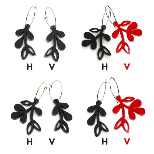 ÖRHÄNGE MINI BOTANICS VÄNSTER JUST RED
