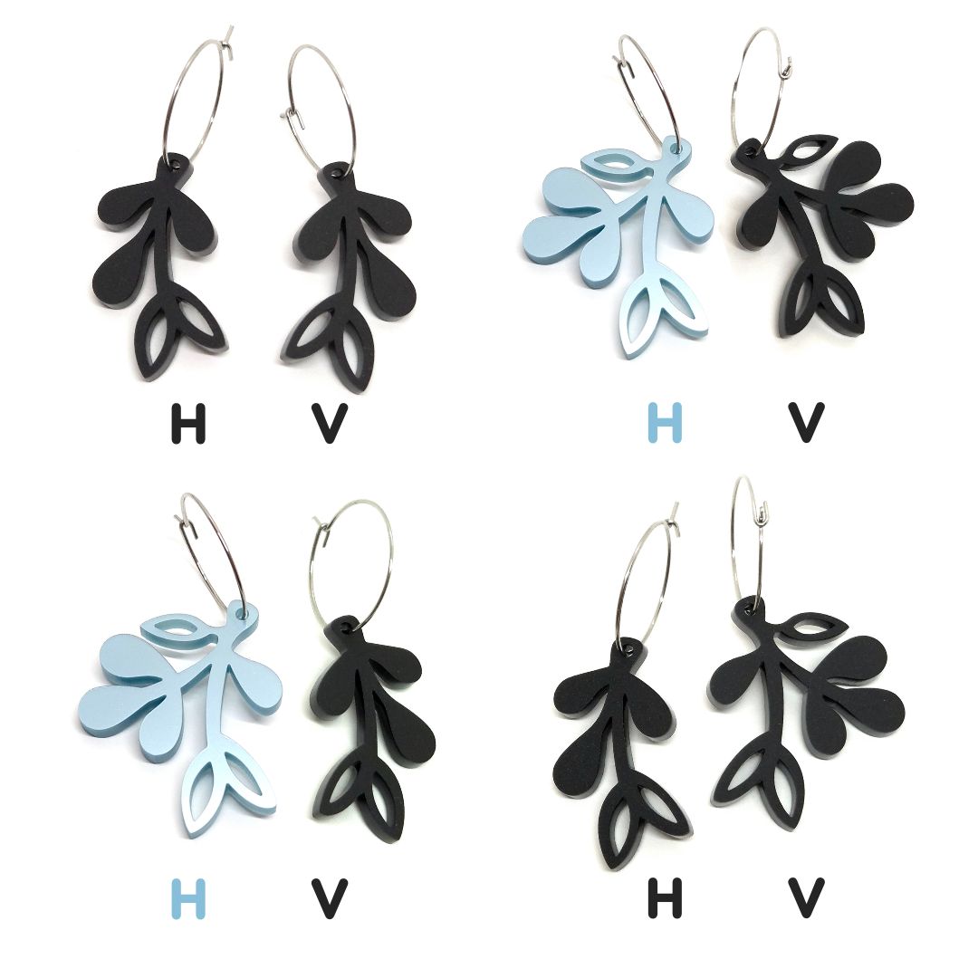 ÖRHÄNGE MINI BOTANICS HÖGER METALLIC ICE BLUE