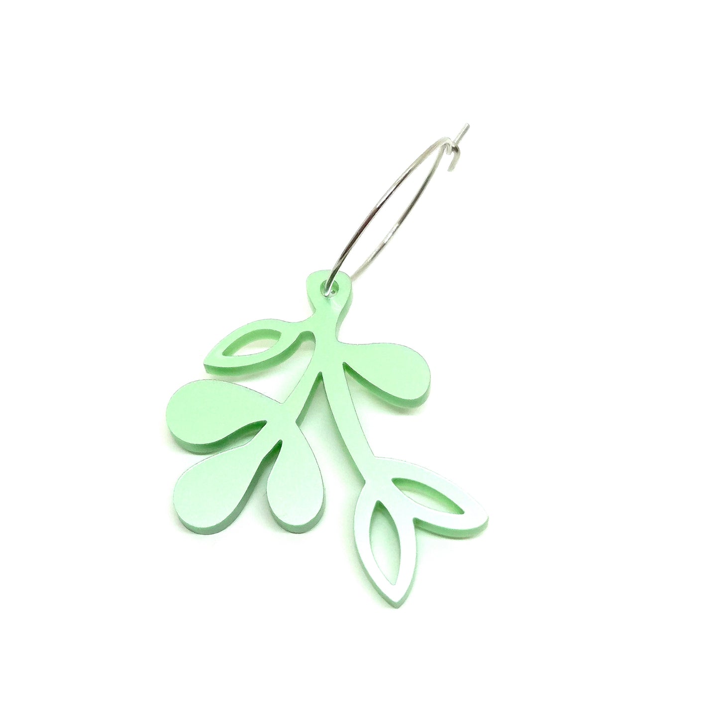 ÖRHÄNGE MINI BOTANICS HÖGER METALLIC PALE GREEN