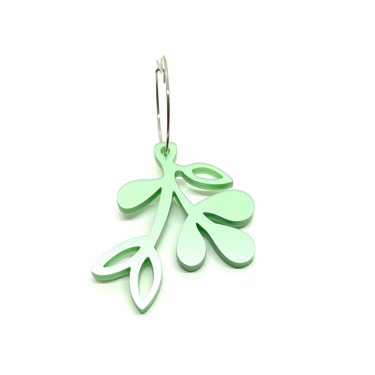ÖRHÄNGE MINI BOTANICS VÄNSTER METALLIC PALE GREEN