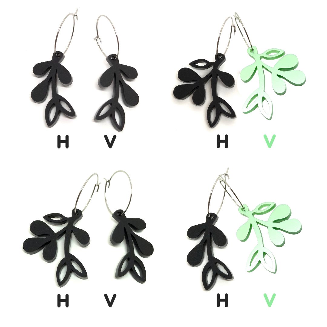 ÖRHÄNGE MINI BOTANICS VÄNSTER METALLIC PALE GREEN