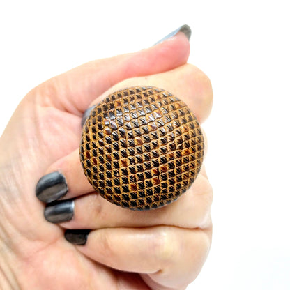 RING KNAPPAR LÄDER BRUN