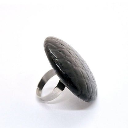 RING KNAPPAR LÄDER SVART