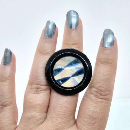 RING KNAPPAR BLÅ RUTOR