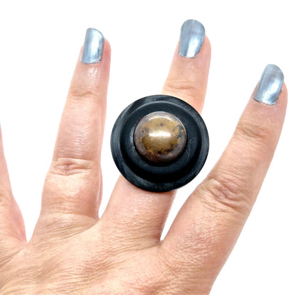 RING KNAPPAR SVART & METALL