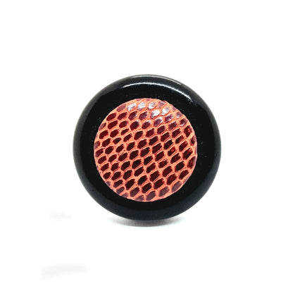 RING KNAPPAR RÖD LÄDER