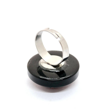 RING KNAPPAR RÖD LÄDER