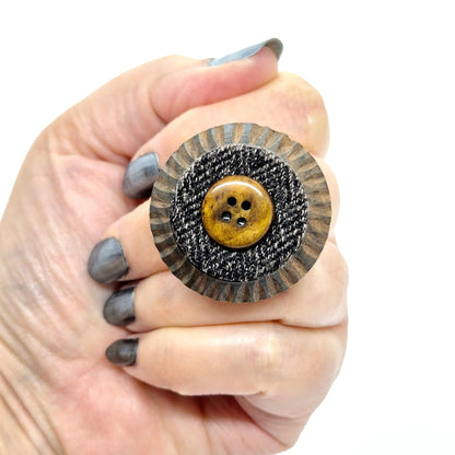 RING KNAPPAR TRÄ & TYG