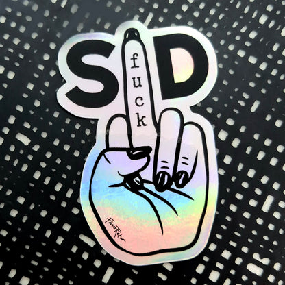STICKER FUCK SD - HOLOGRAFISK