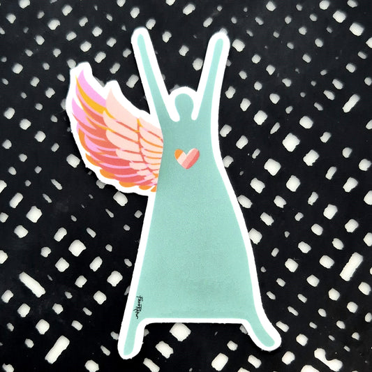 STICKER FLYGANDE KVINNA